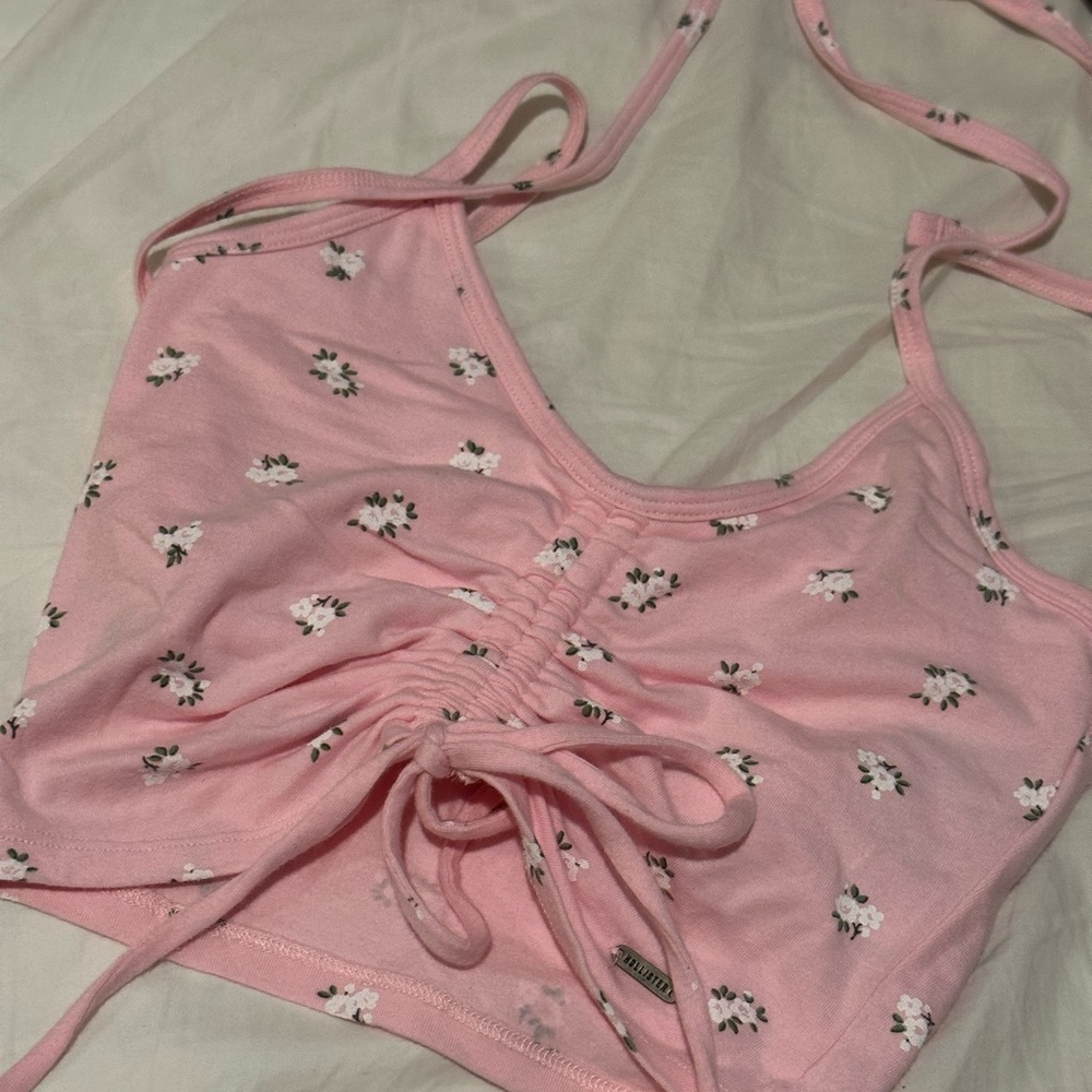 hollister pink floral cami